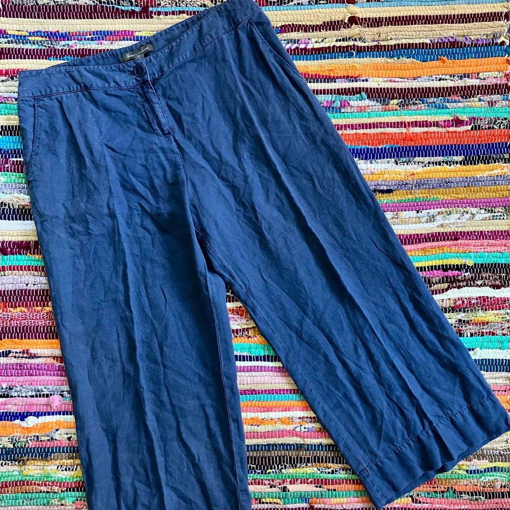 Tommy Bahama ~ Wide leg cropped linen pants